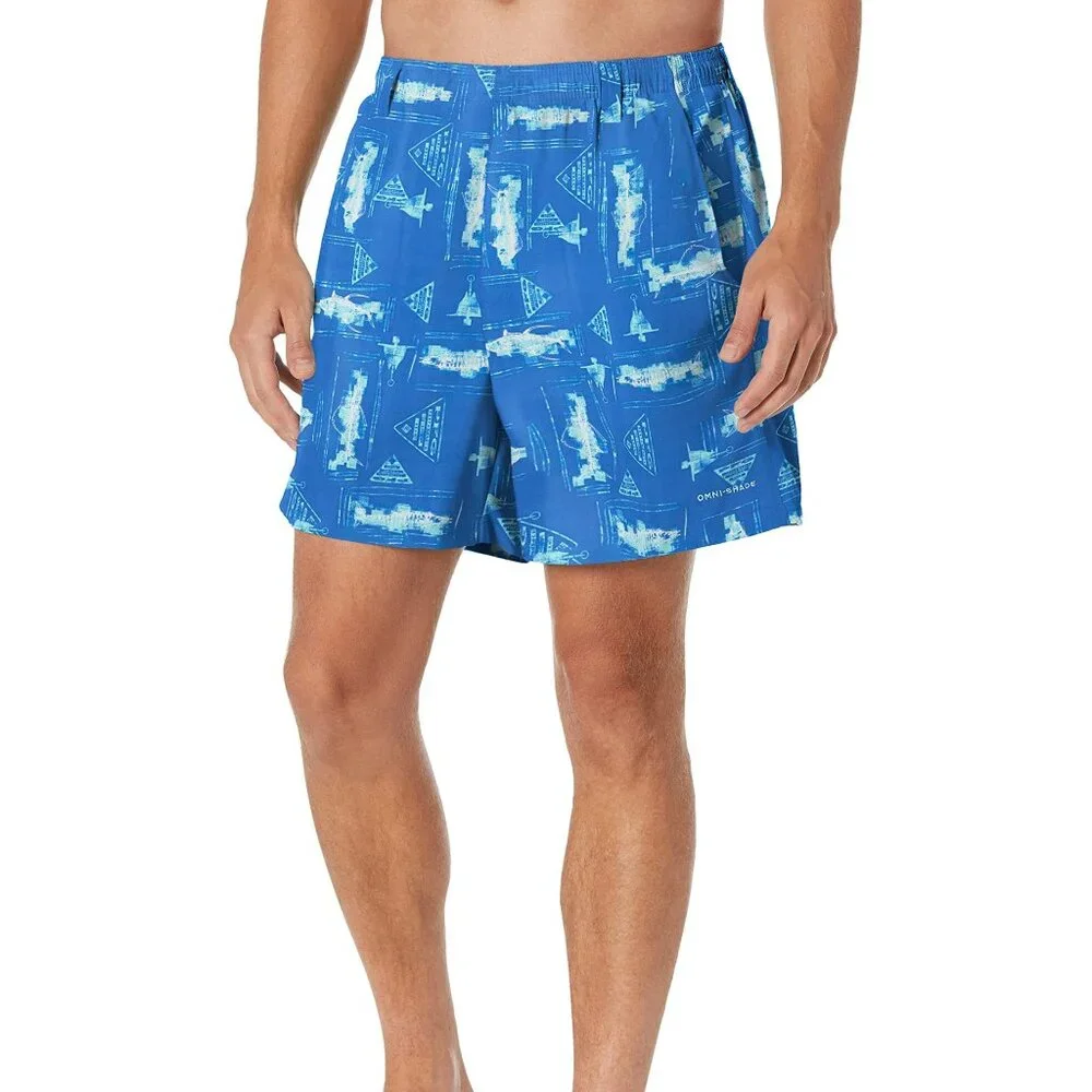 NWT Columbia PFG Blue Fish Print Super Backcast Water Shorts – Men’s XXL‎